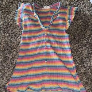 Multicolor Striped Ruffle Top